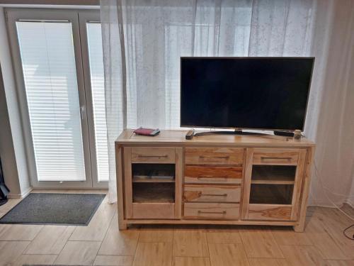 TV a/nebo společenská místnost v ubytování Ferienwohnung in Nesse