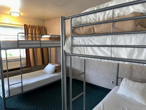 Divstāvu gulta vai divstāvu gultas numurā naktsmītnē Elevation Lodge
