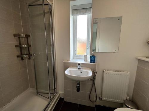 Koupelna v ubytování 3-bedroom house close to city centre