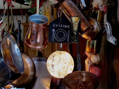a group of utensils are hanging on a wall at Luxury Villa, geothermal hot tub, for 8 person in Hafnarfjördur