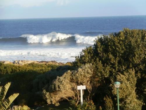 a large wave in the ocean next to the ocean at Belle Vue Guesthouse in Hermanus