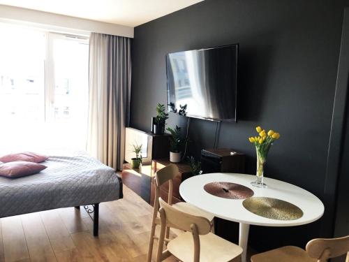 Μια τηλεόραση ή/και κέντρο ψυχαγωγίας στο Apartamenty ZACISZE