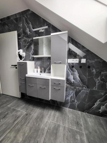 Dapur atau dapur kecil di Penzion Vulcano