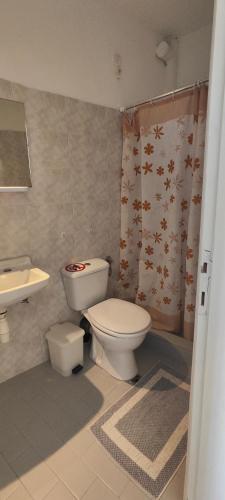 a bathroom with a toilet and a sink at Amaranthos Skiathos View in Megali Ammos