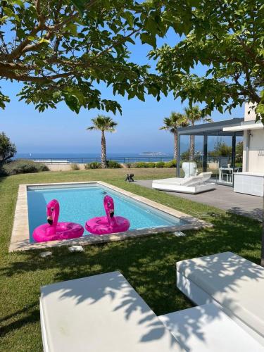 Maison-Appartement La Palmeraie piscine et magnifique vue mer