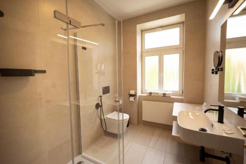 Koupelna v ubytování Hotel U Kaplicky