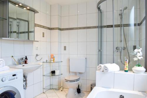 Koupelna v ubytování Ferienwohnung 1 Haus Meeresrauschen
