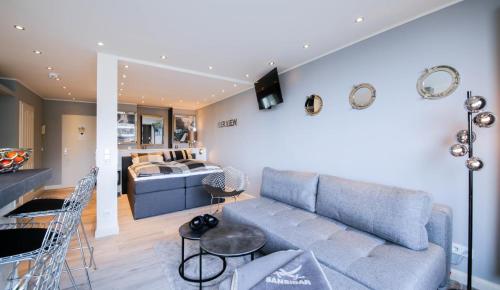 Χώρος καθιστικού στο Ferienwohnung Pier View