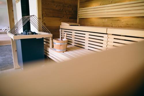 a view of the inside of a sauna at Gasthof Schönau in Moso