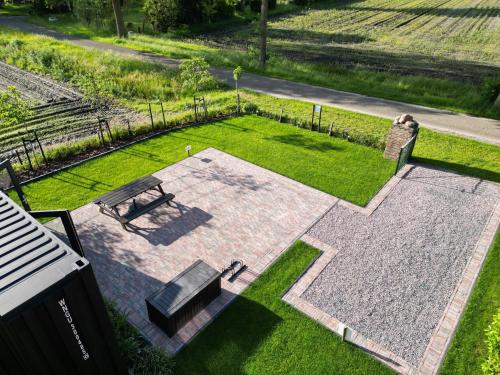 an aerial view of a park with a bench at Tainer 'nco in Appelscha