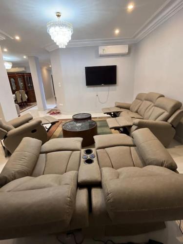 Χώρος καθιστικού στο 8 person Luxury Appartment