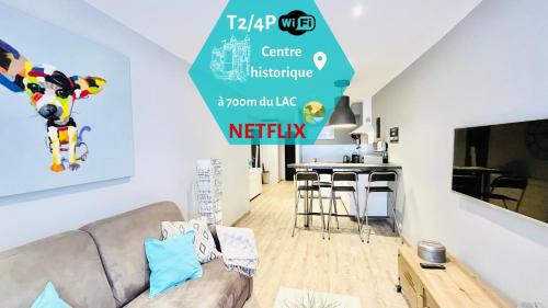 Le Blue Wave - centre-ville à 700m du LAC