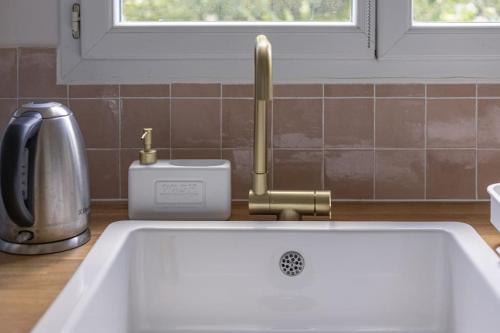 - un évier de cuisine avec un robinet dans l'établissement The Smile House // Bussy-Saint-Georges, à Bussy-Saint-Georges