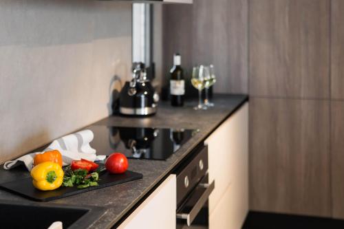Dapur atau dapur kecil di Chania Elegance Suites