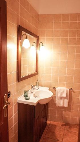 a bathroom with a sink and a mirror at CHC - La Oliva II in Buenavista del Norte