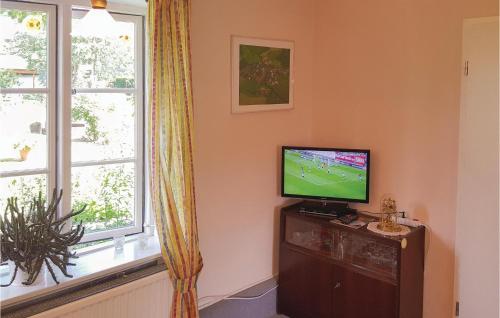 Μια τηλεόραση ή/και κέντρο ψυχαγωγίας στο Cozy Apartment In Flüggendorf With Wifi
