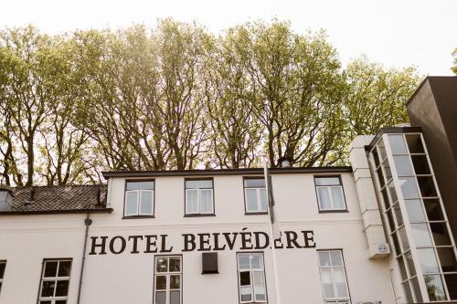 a hotel believed are sign on the side of a building at Hotel Restaurant Belvédère in Schoonhoven