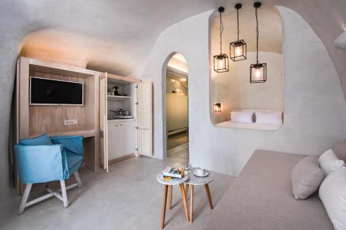 Kuchyň nebo kuchyňský kout v ubytování Rhenia's Villas
