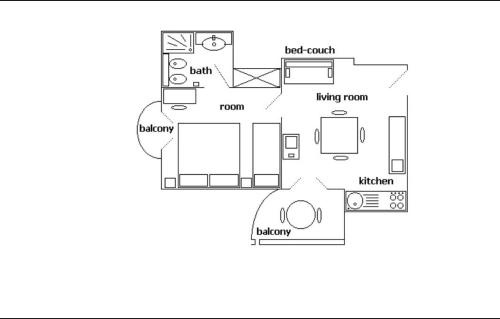 a drawing of a floor plan of a house at Residence Le Vele in Cattolica