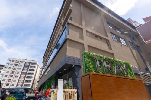 a building with a sign on the front of it at TRAY TRABZON in Yomra