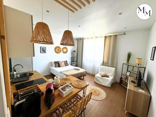 Гостиная зона в Studio Déco Blancarde 2-3 pers Terrasse Parking Clim