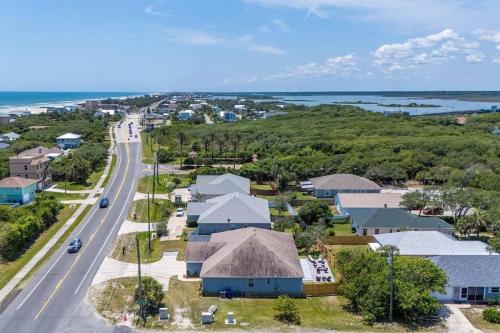 an aerial view of a small town with a road at Charming and delightful getaway! Walk to Beach in Saint Augustine