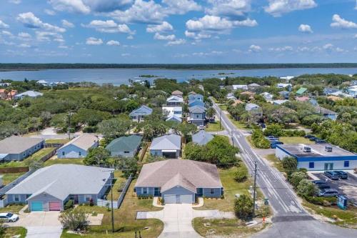 an aerial view of a small town with houses at Charming and delightful getaway! Walk to Beach in Saint Augustine