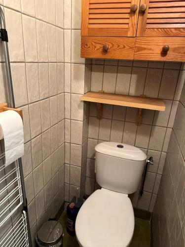 une salle de bain avec des toilettes blanches dans une chambre dans l'établissement Résidence Neige Et Soleil - RESIDENCE NEIGE ET SOLEIL MAE-0041, à Vars
