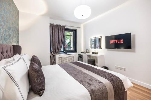 Μια τηλεόραση ή/και κέντρο ψυχαγωγίας στο Hillora Hotel Buyukada