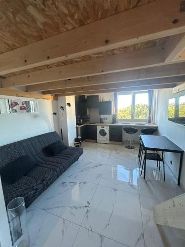 un salon avec un canapé et une table dans l'établissement Deniphasco, au Cap d'Agde