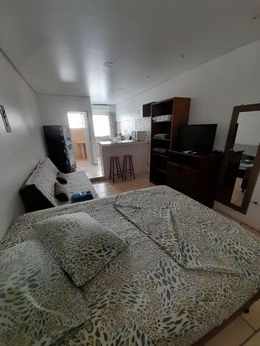 Televisyen dan/atau pusat hiburan di JK POUSADA FLAT ECONOMICO com garagem CENTRAL