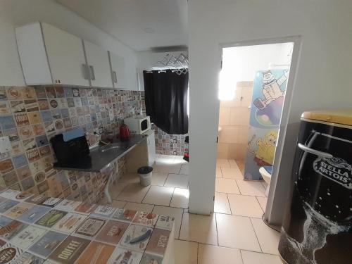 Dapur atau dapur kecil di JK POUSADA FLAT ECONOMICO com garagem CENTRAL