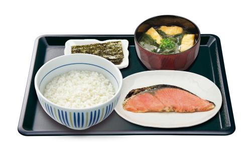 a black tray with rice and a plate of food at Quintessa Hotel Chiba Funabashi in Funabashi