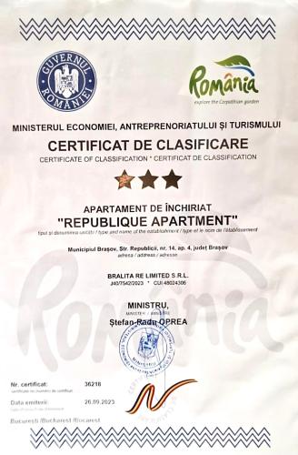 a letter of permission for a fake certificate of equivalence at Republique Apartment in Braşov