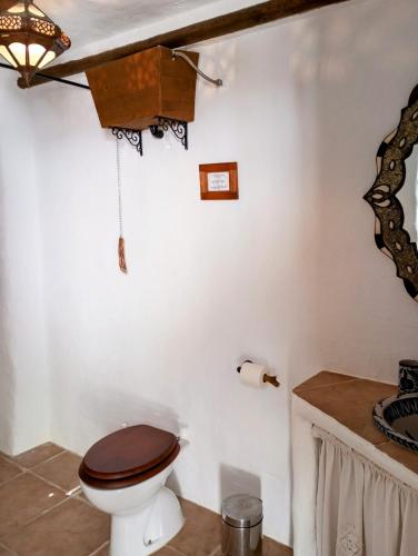 a bathroom with a toilet and a sink at Casa Miguel Montefrio in Granada