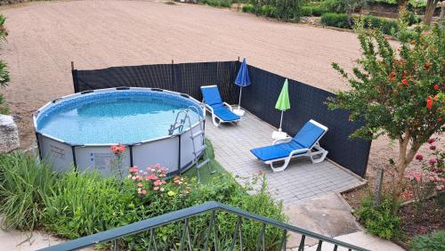 Výhled na bazén z ubytování Casa do Vicente nebo okolí