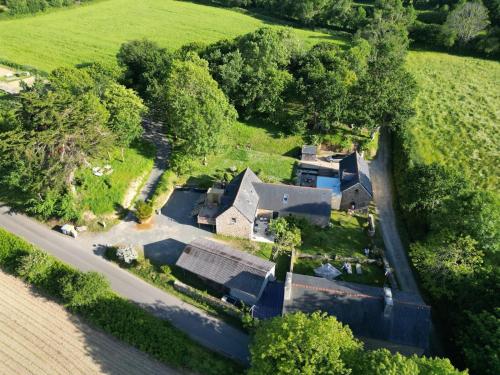an aerial view of a house in a field at Haut en Couleurs in Saint-Quay-Perros