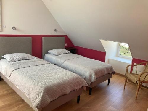 Ένα ή περισσότερα κρεβάτια σε δωμάτιο στο Chez Anne - Chambre avec salle de bain privative