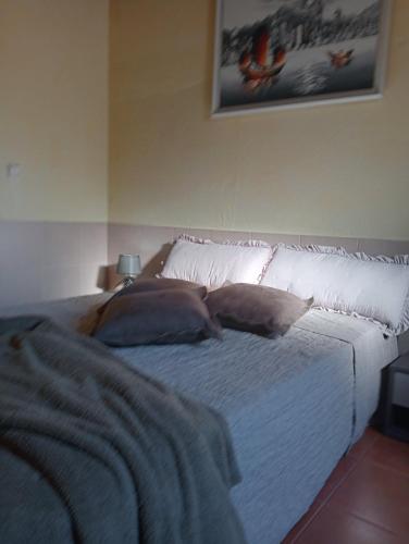 a bed with pillows on it in a bedroom at Herdade di Luce in Daporta