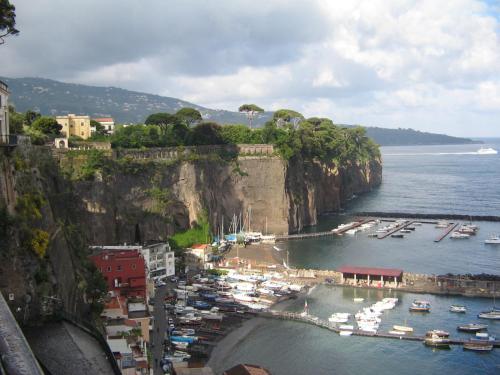 a view of a harbor with boats in the water at Casa Rachele in Piano di Sorrento