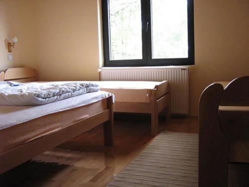 a bedroom with a bed and a window in it at 3M Pansioni in Vlasina Rid