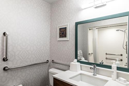 a bathroom with a sink and a mirror at Hampton Inn & Suites Charleston-West Ashley in Charleston
