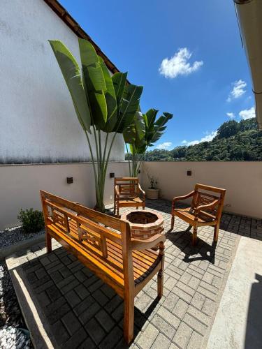 Balkoni atau teres di Casa Schmidt Centro Pedra Azul