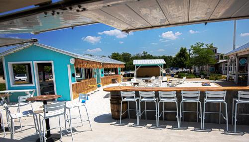a patio with a bar and a restaurant at A View to a Chill in Ottawa