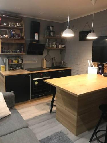 Køkken eller tekøkken på Tunnelmallinen ja kompakti kaksio