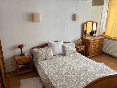 En eller flere senge i et værelse på Apartament 1 plus rooms in centrul orașului - Unirii Fântânii