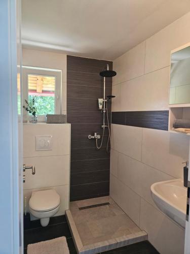 a bathroom with a toilet and a sink at Seosko domaćinstvo Bajbut in Bihać