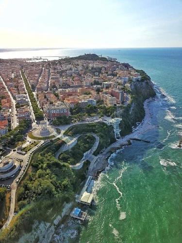 an aerial view of a city next to the ocean at Civico11 in Ancona