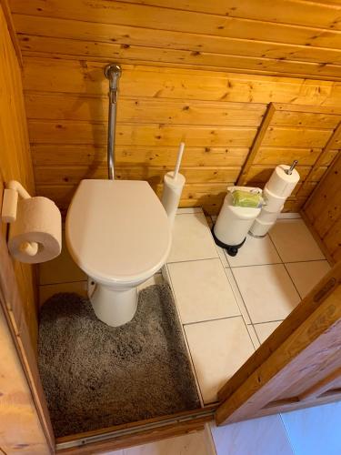 Ένα μπάνιο στο Szárszó Apartment with 3 rooms and PRIVATE BEACH, PRIVATE PARKING