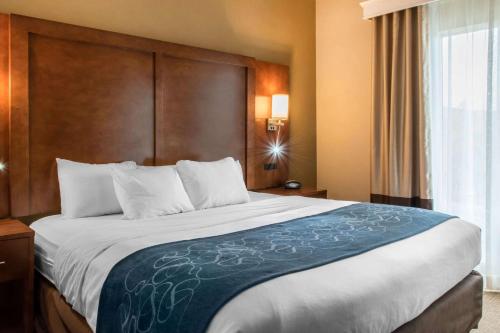 a bedroom with a large bed in a hotel room at Comfort Suites Scranton near Montage Mountain in Scranton